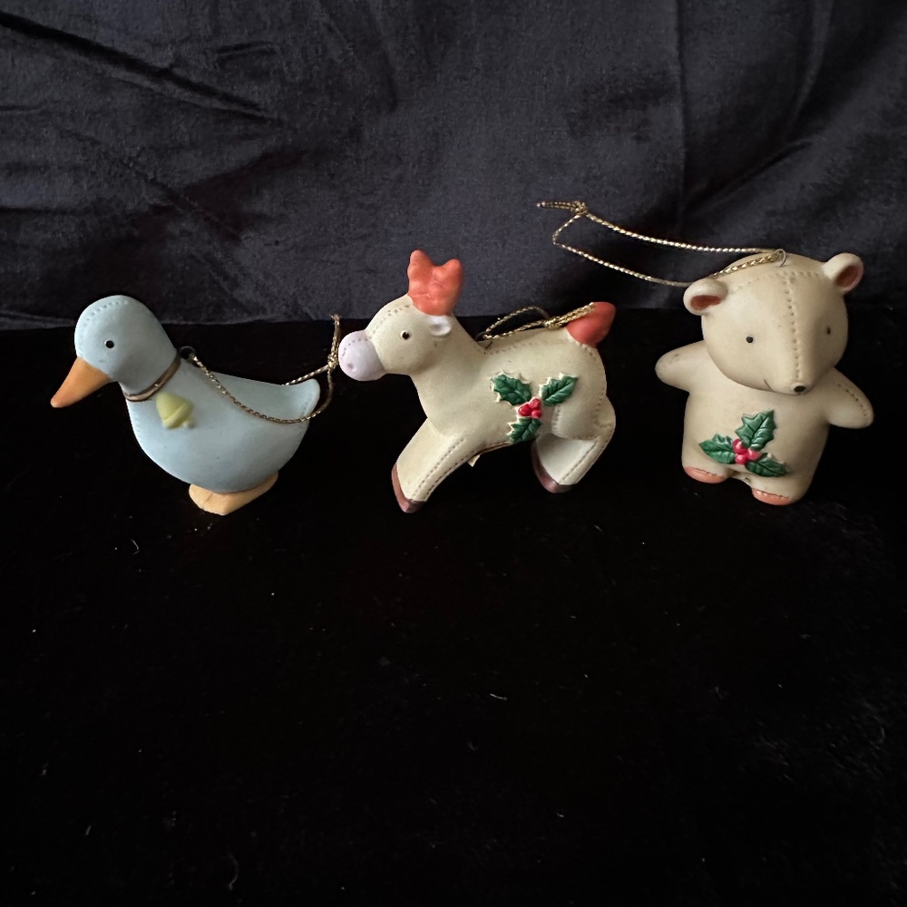 Vintage set of 3 Homco ornaments